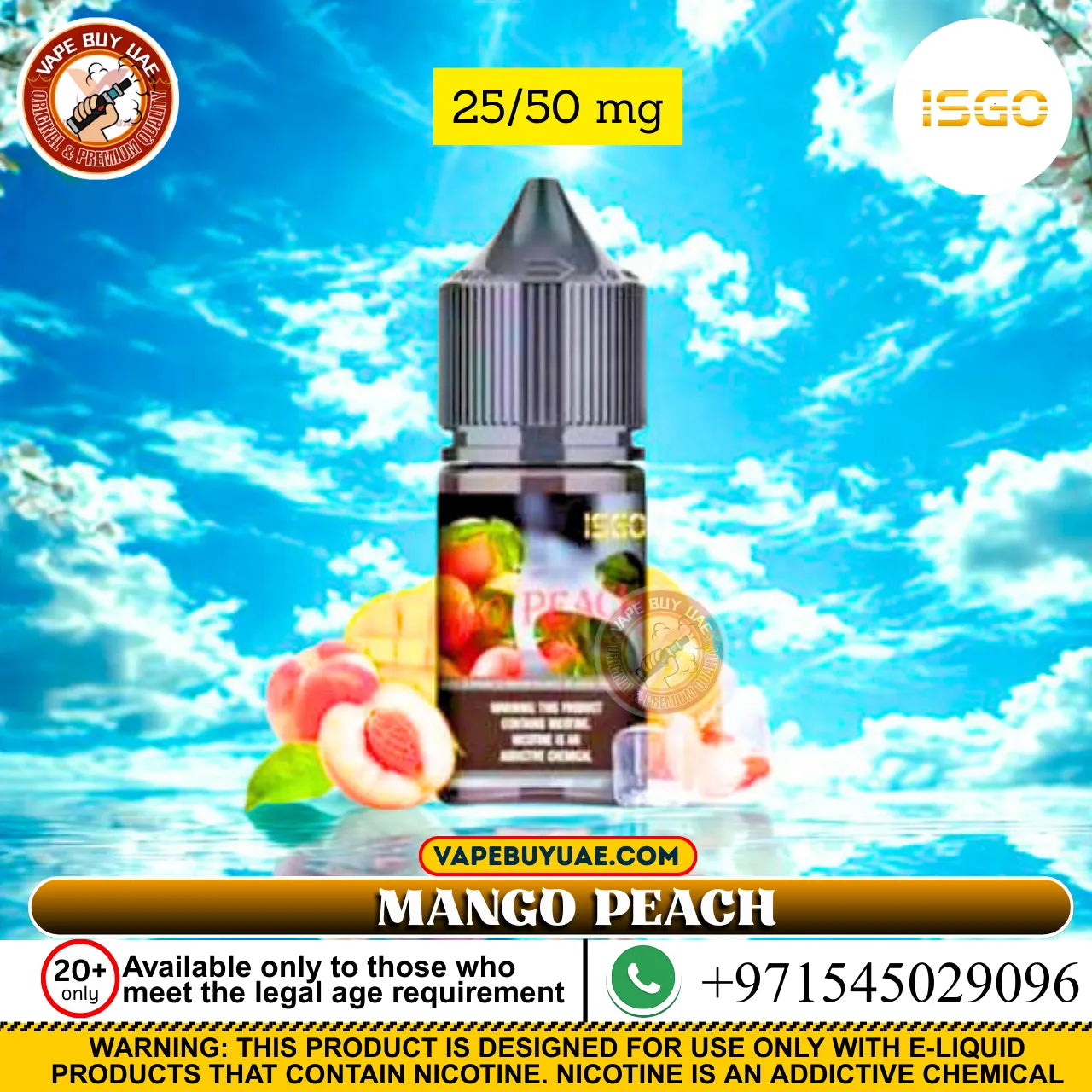 ISGO E-Liquid 120ml bottle with balanced nicotine strength