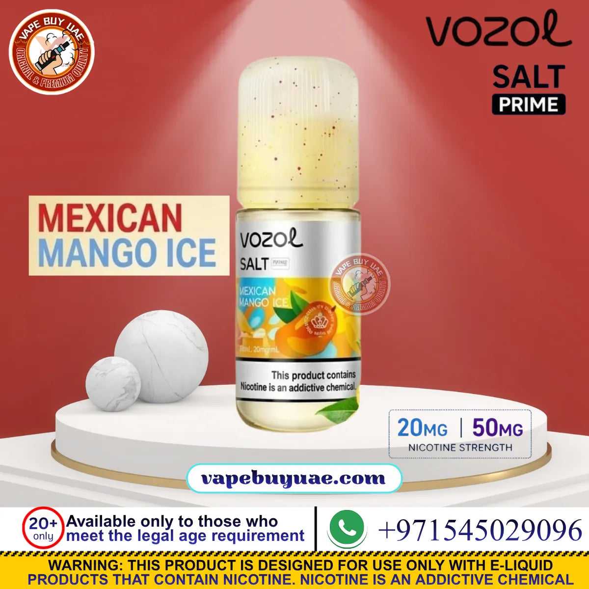 Buy VOZOL Salt Prime nic salt e-liquid in 20mg or 50mg. Choose fruit, berry, mint, and ice flavours online in the UAE