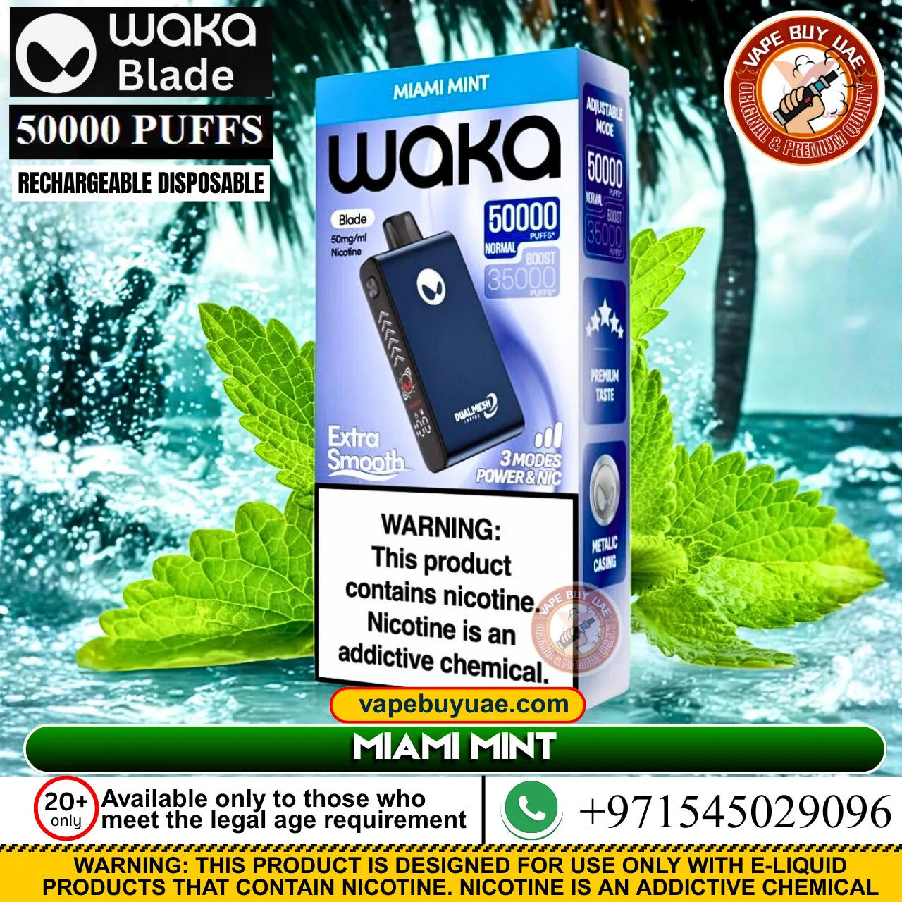 Waka Blade 50K Puffs Disposable Rechargeable Vape