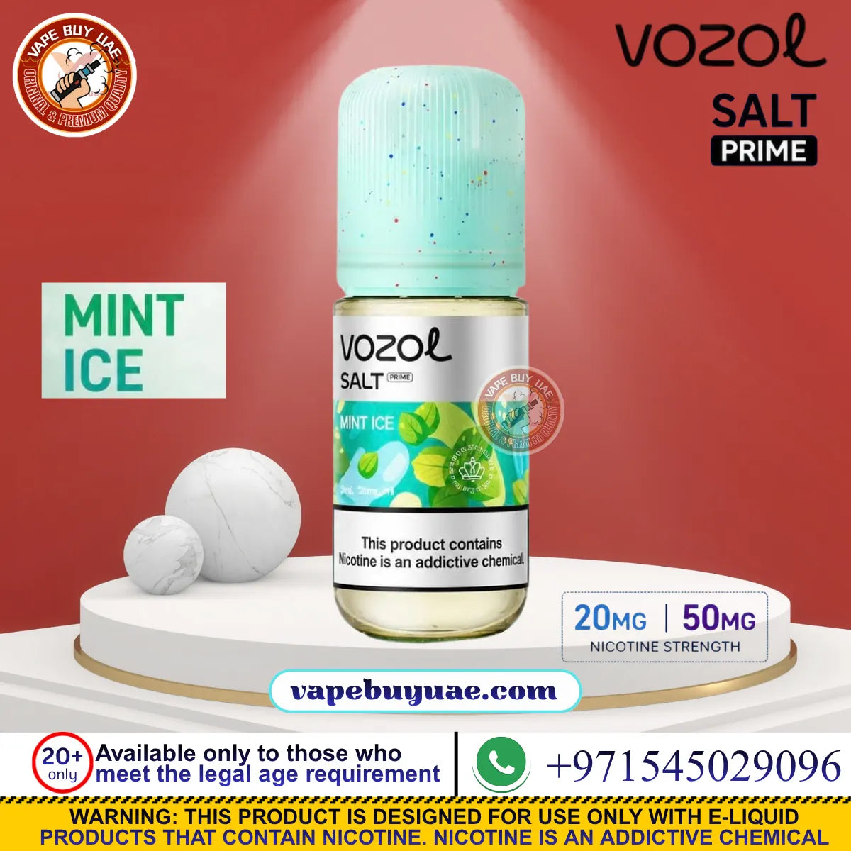 Buy VOZOL Salt Prime nic salt e-liquid in 20mg or 50mg. Choose fruit, berry, mint, and ice flavours online in the UAE