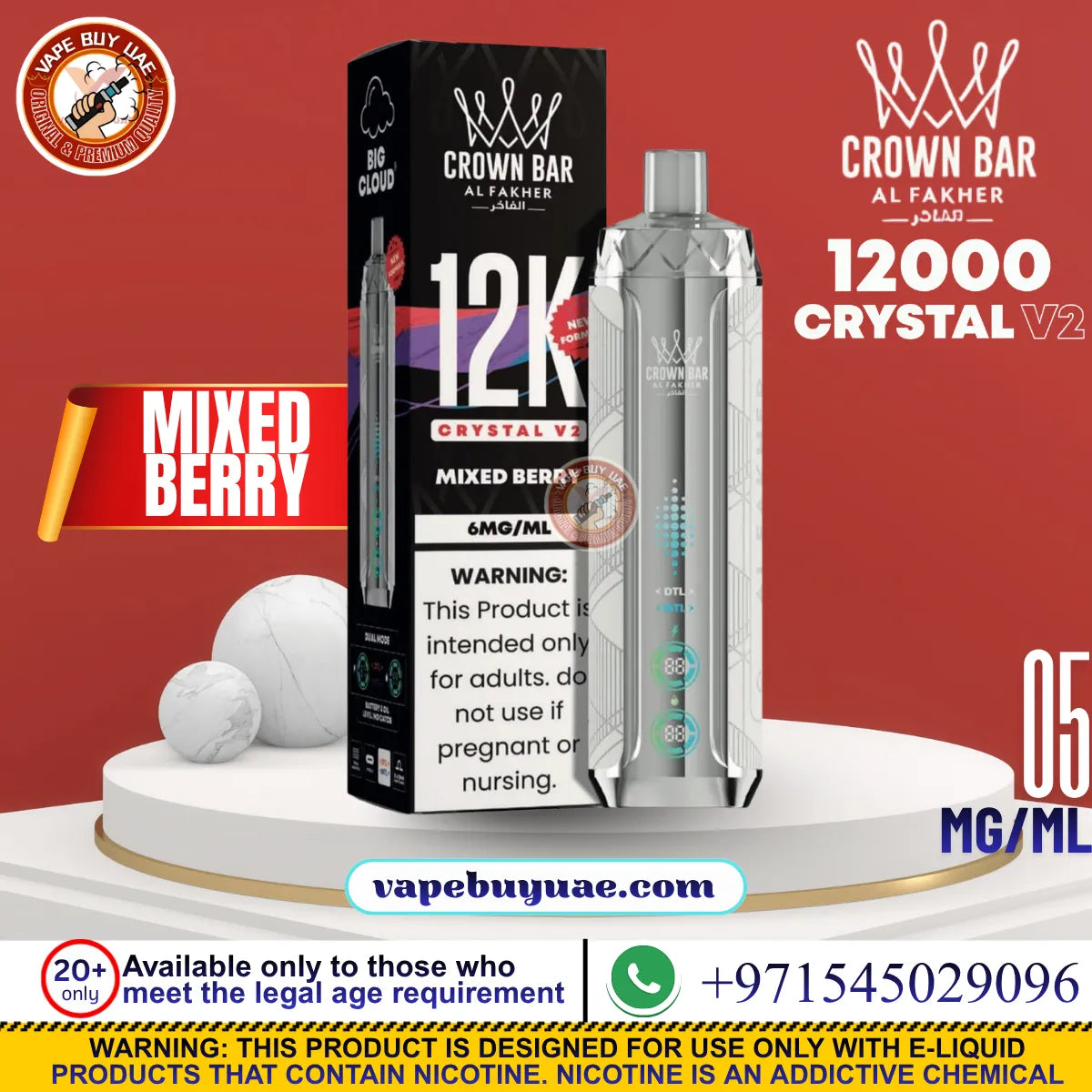 AL FAKHER CRYSTAL V2 12K Puffs Rechargeable Disposable