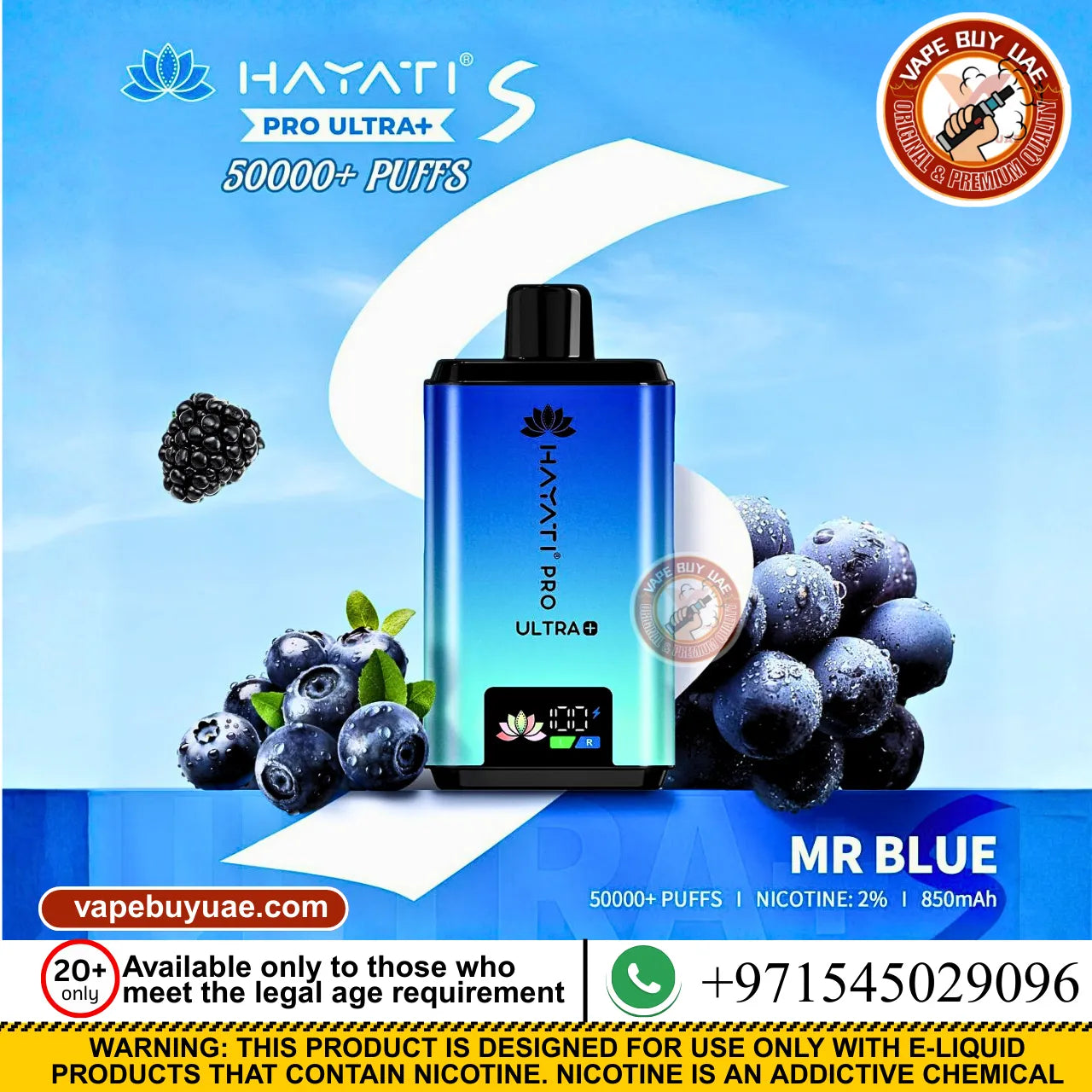 Hayati pro ultra 50k+ puffs rechargeable disposable