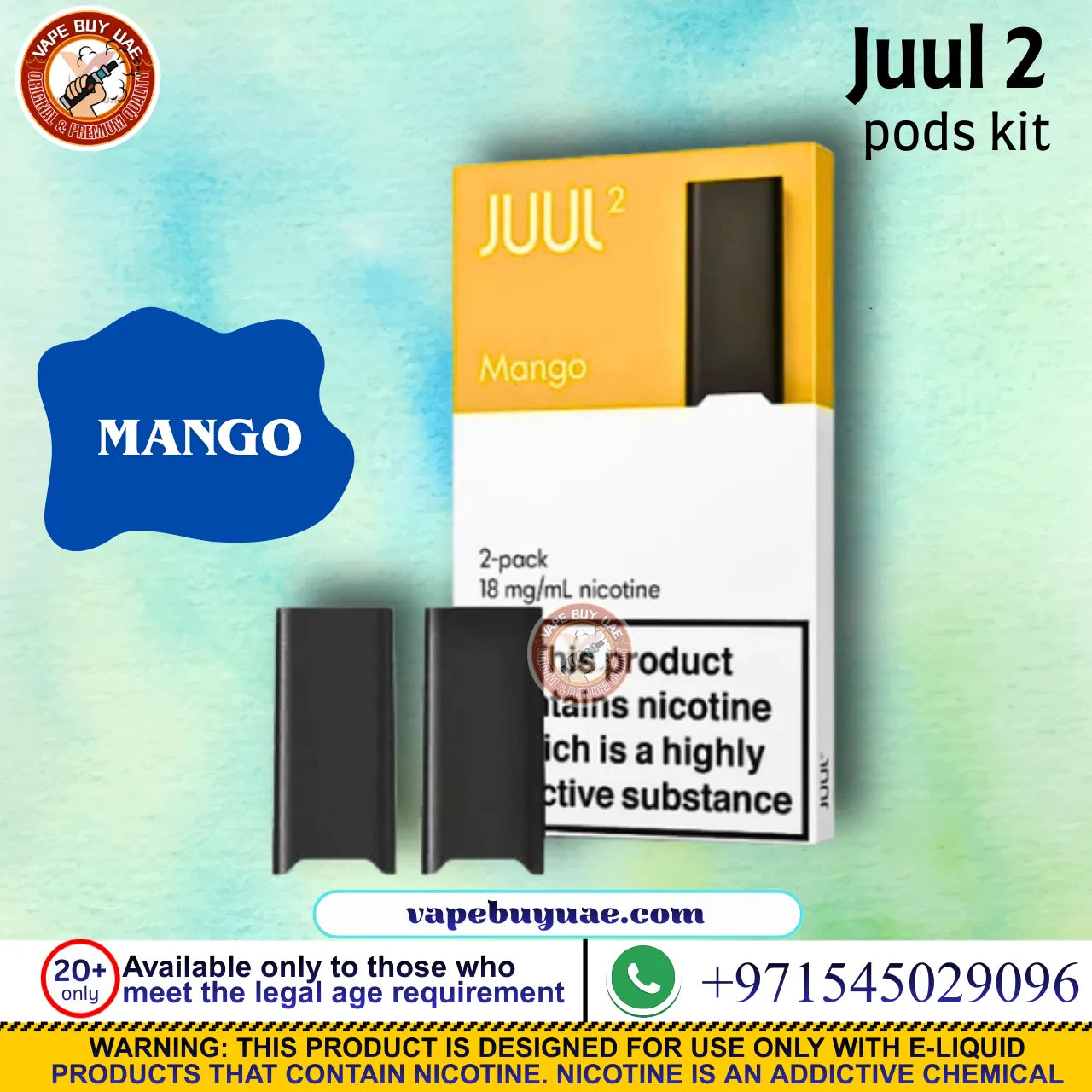 Juul 2 pods 18MG nicotine pod vape kit available in UAE