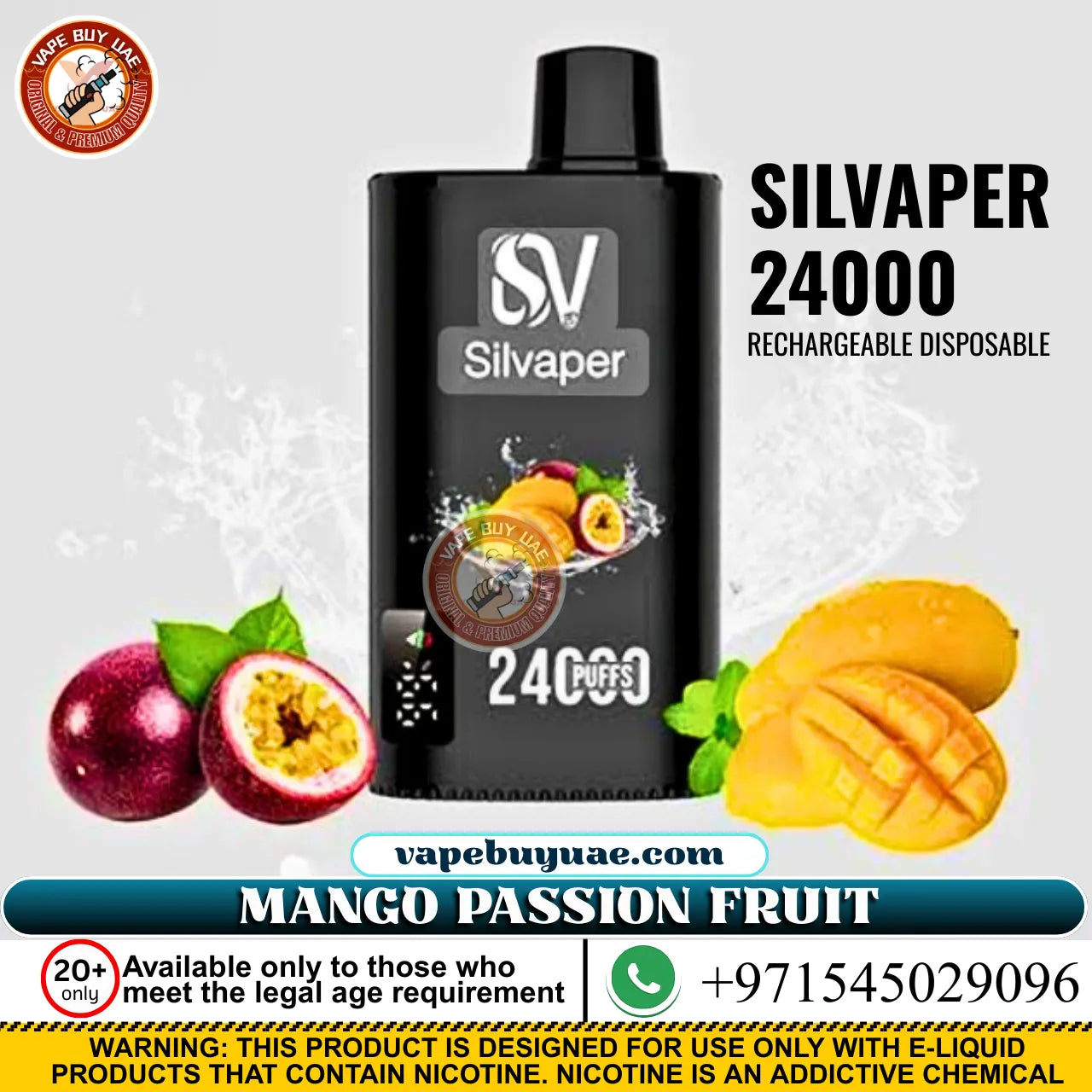 Silvaper 24000 puffs rechargeable disposable vape battery Dubai