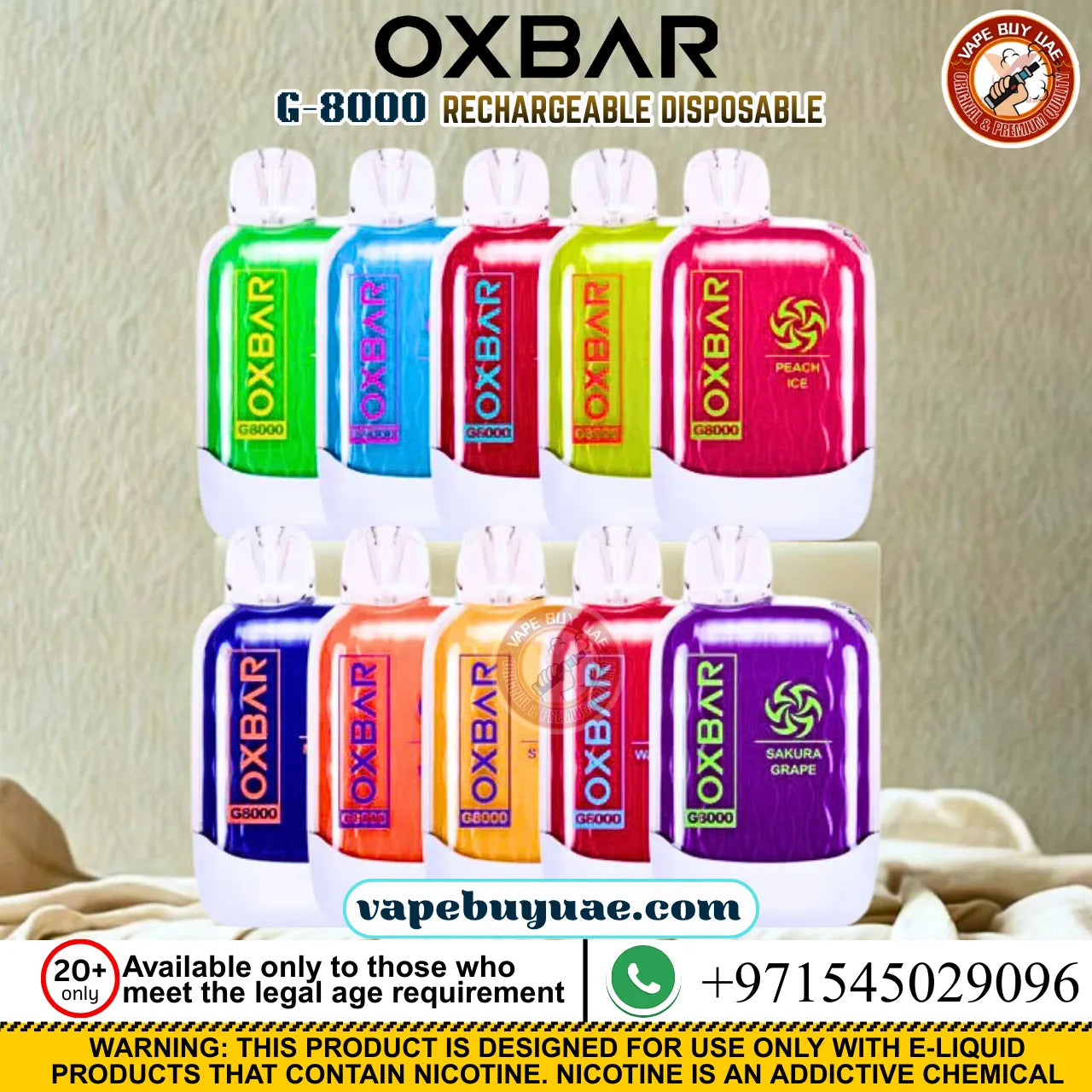 Oxbar G8000 puffs Rechargeable Disposable