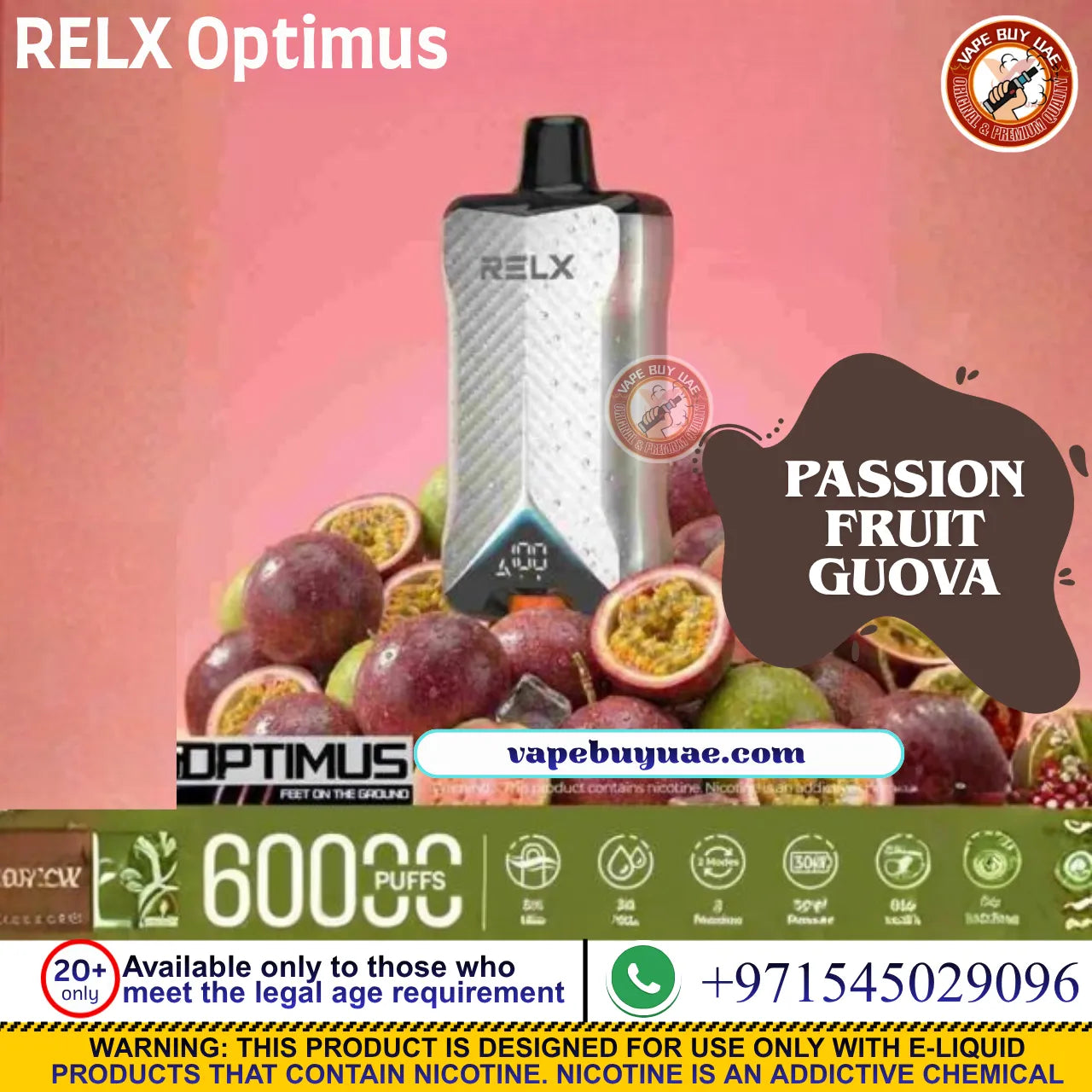 RELX Optimus Blueberry Ice flavor rechargeable disposable