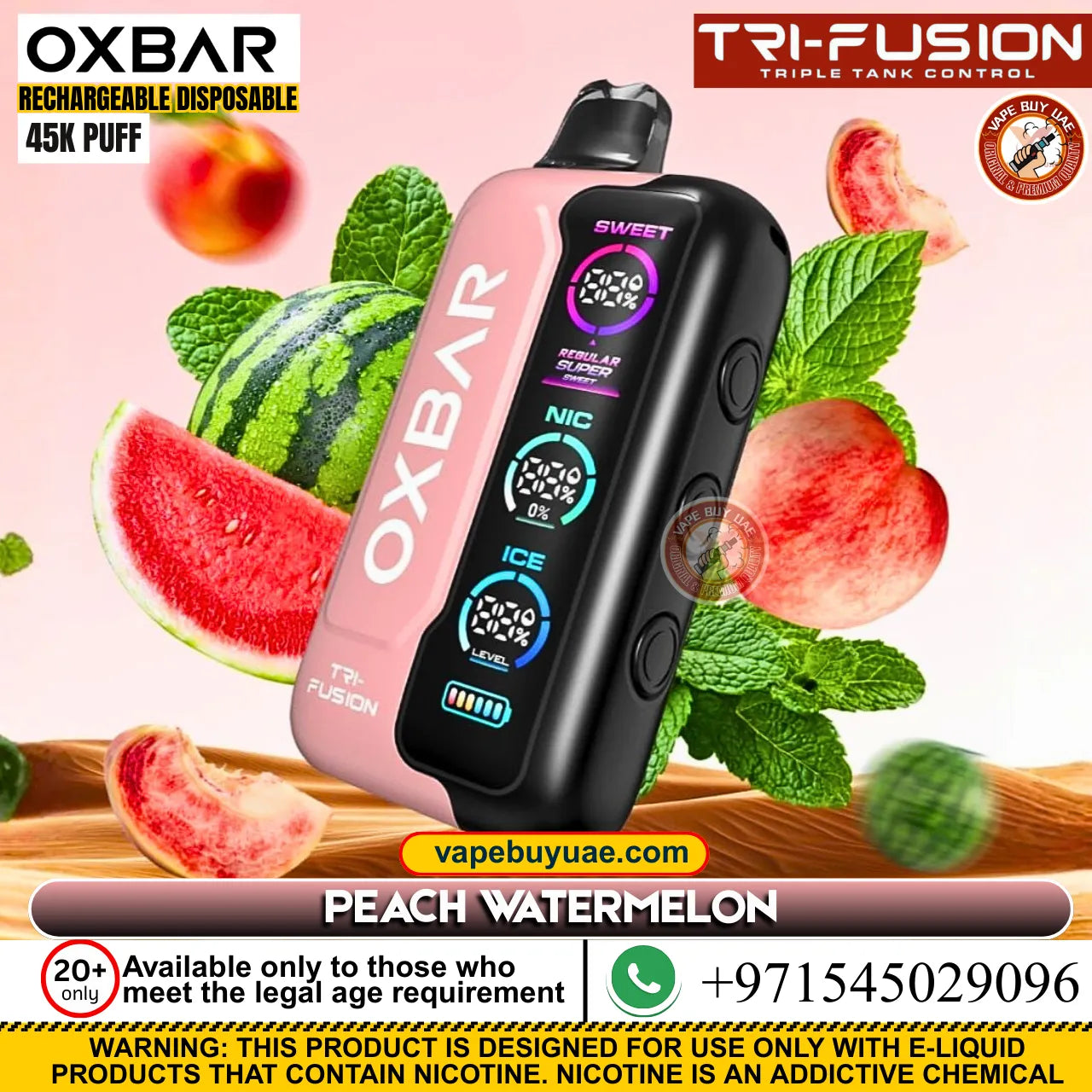 Oxbar TRIFusion 45k puffs rechargeable disposable