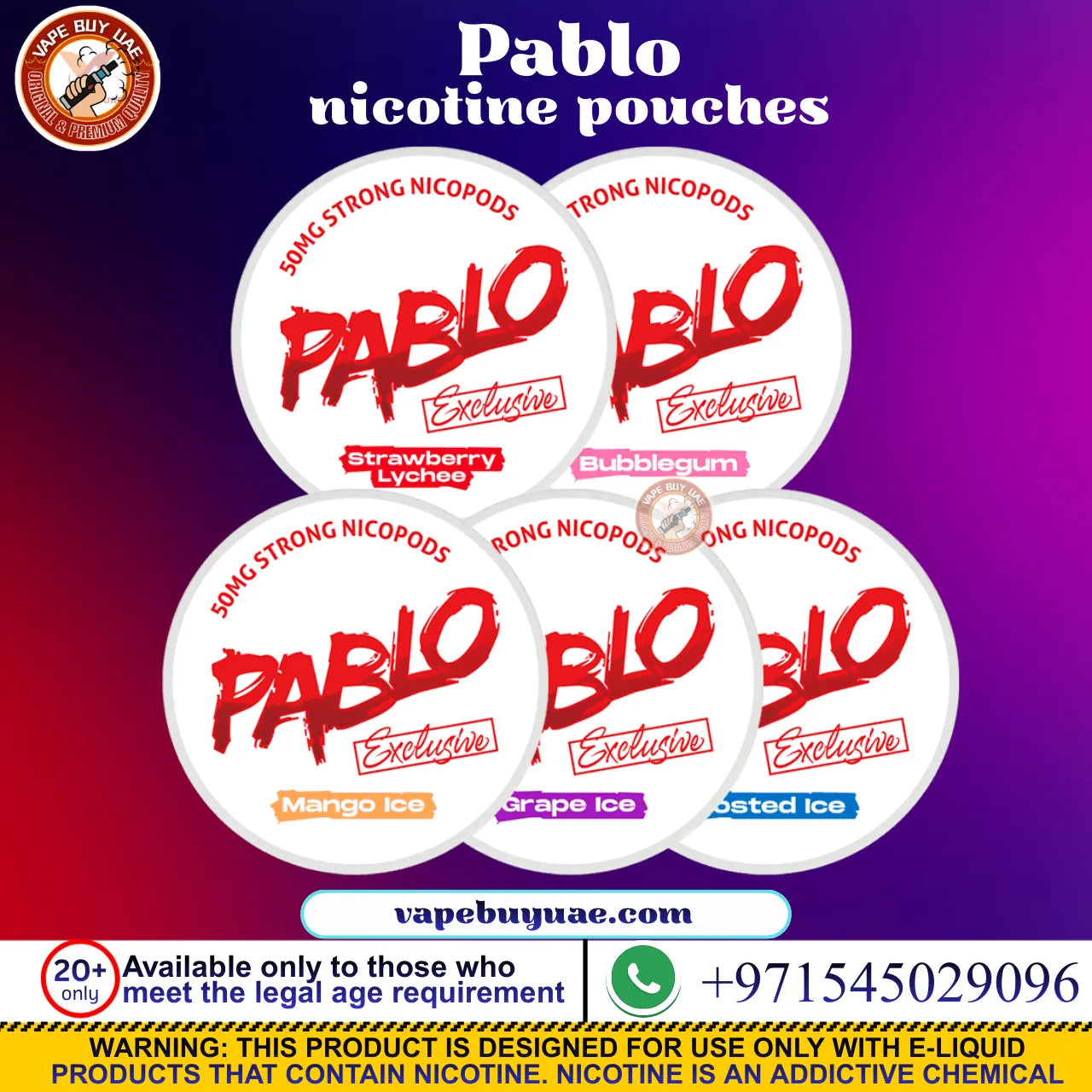 strongest nicotine pouches Dubai Pablo Ice Cold UAE