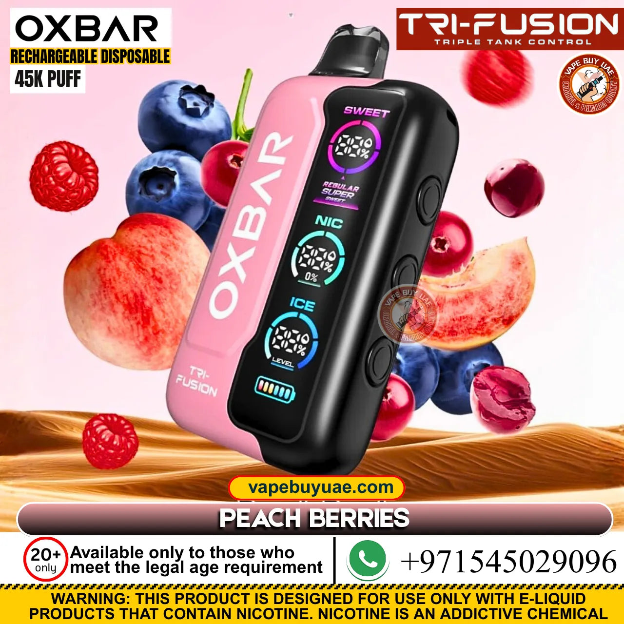 Oxbar TRIFusion 45k puffs rechargeable disposable