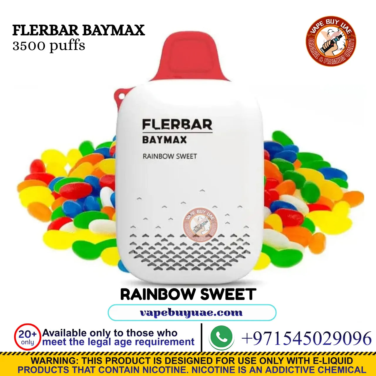 FLERBAR BAYMAX 3500 Puffs 0% Disposable Vape | Buy Vape in Dubai