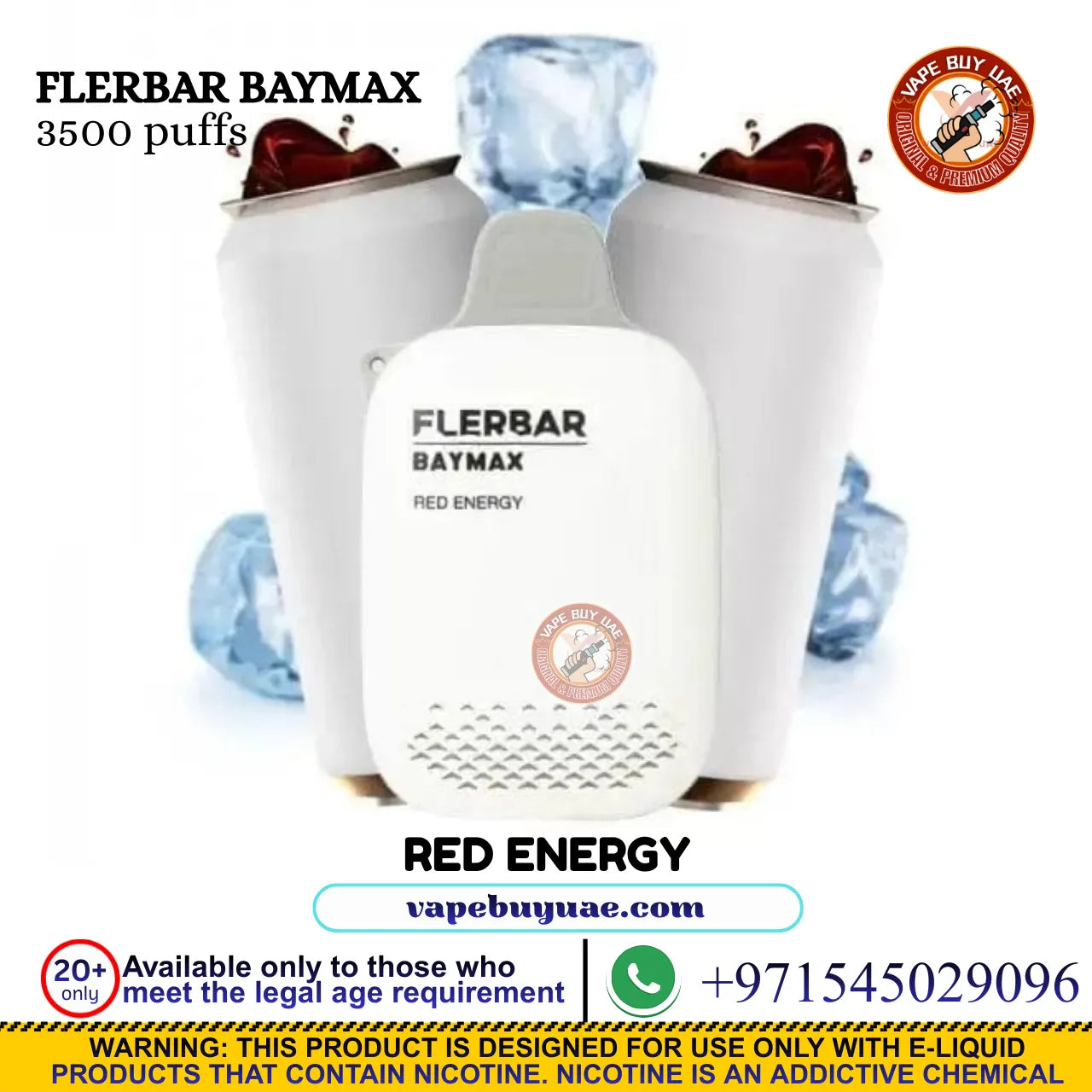 FLERBAR BAYMAX 3500 Puffs 0% Disposable Vape | Buy Vape in Dubai