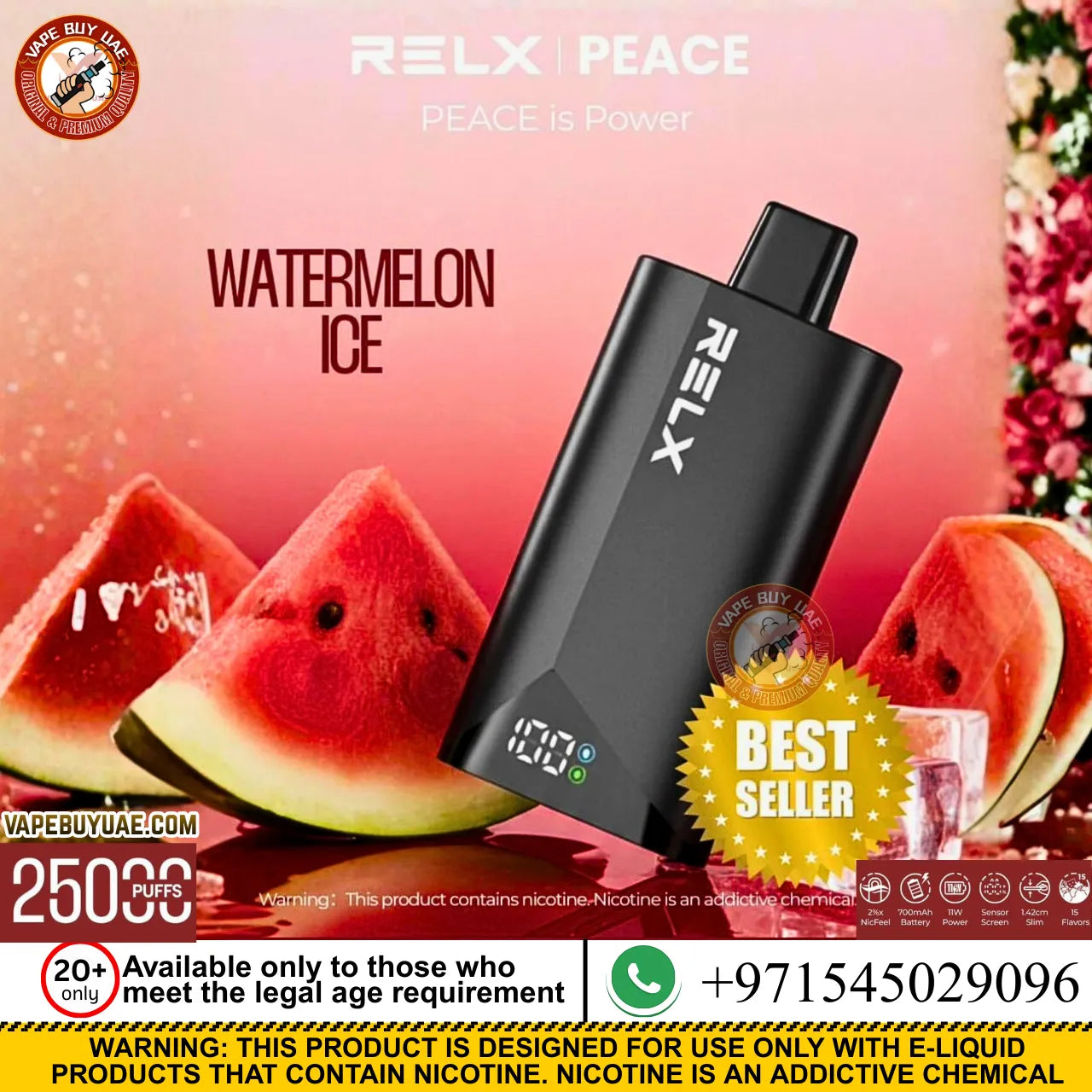 RELX PEACE 25,000 Puffs Rechargeable Disposable Vape
