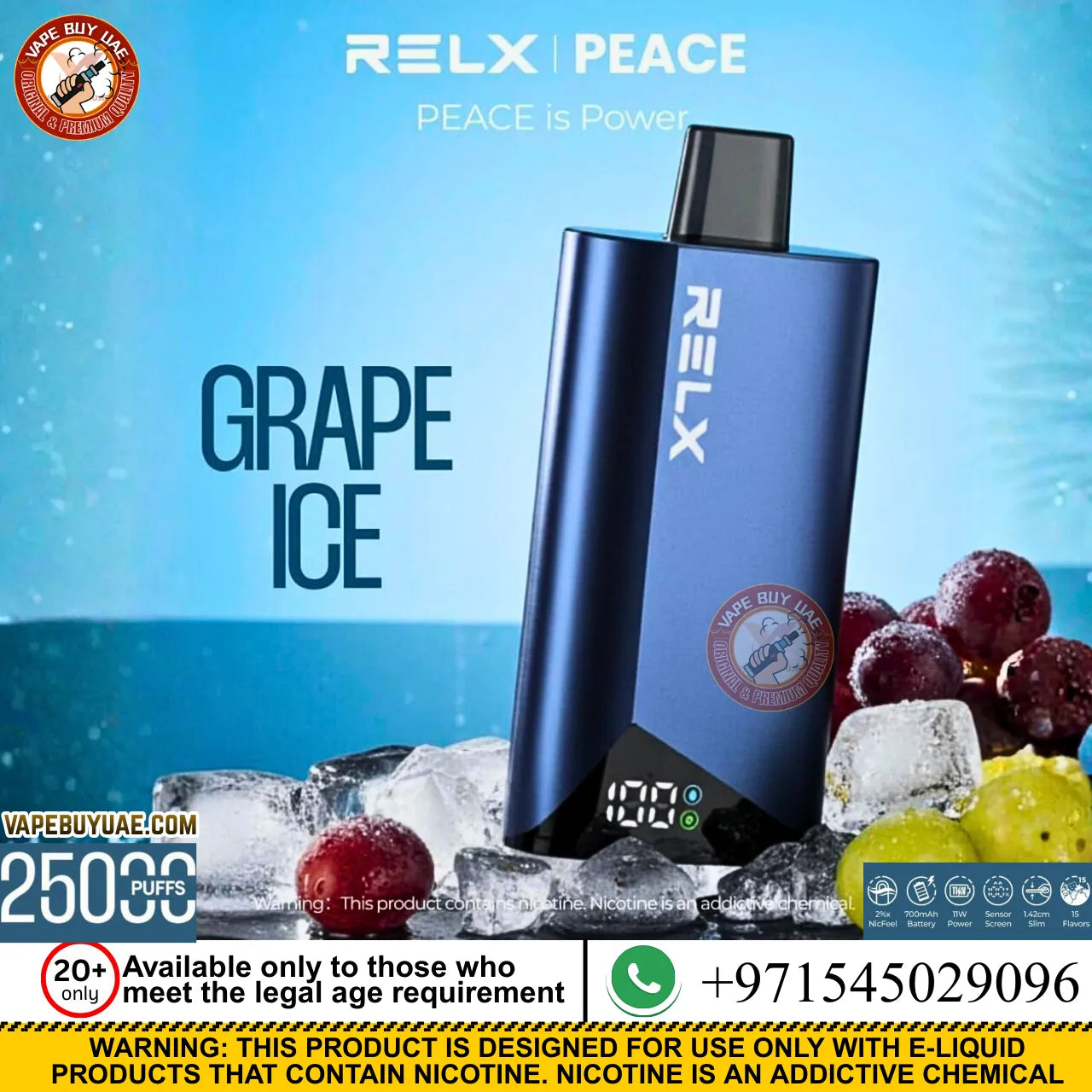 RELX PEACE 25,000 Puffs Rechargeable Disposable Vape