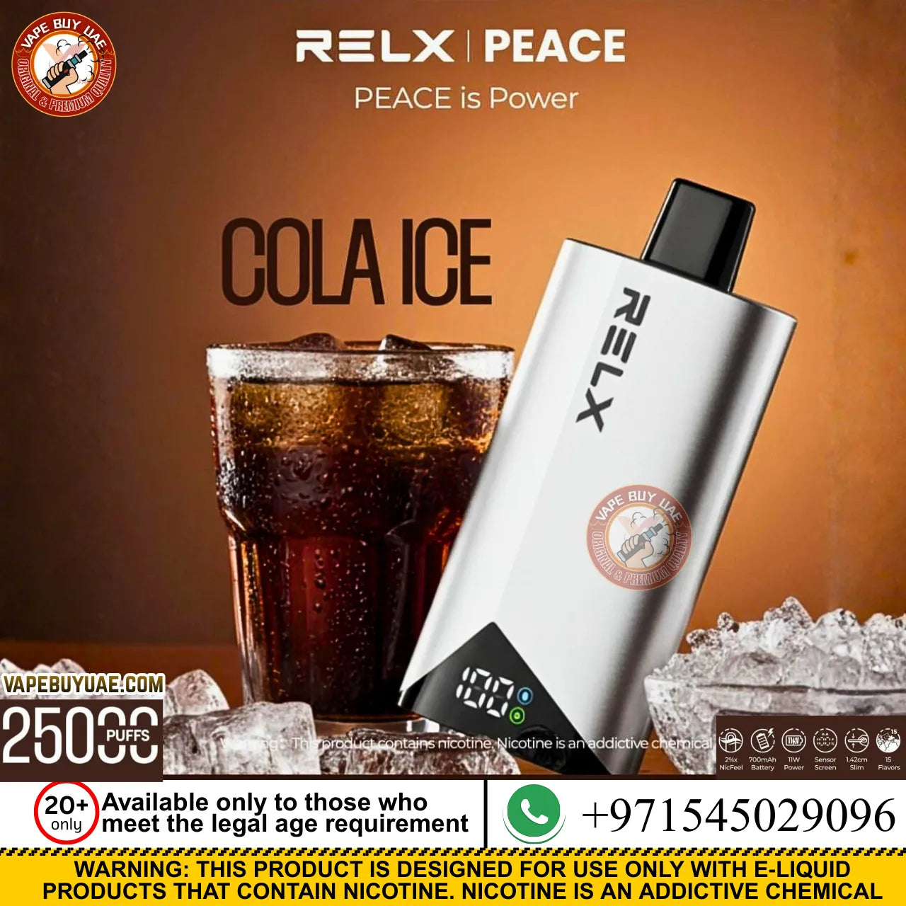 RELX PEACE 25,000 Puffs Rechargeable Disposable Vape