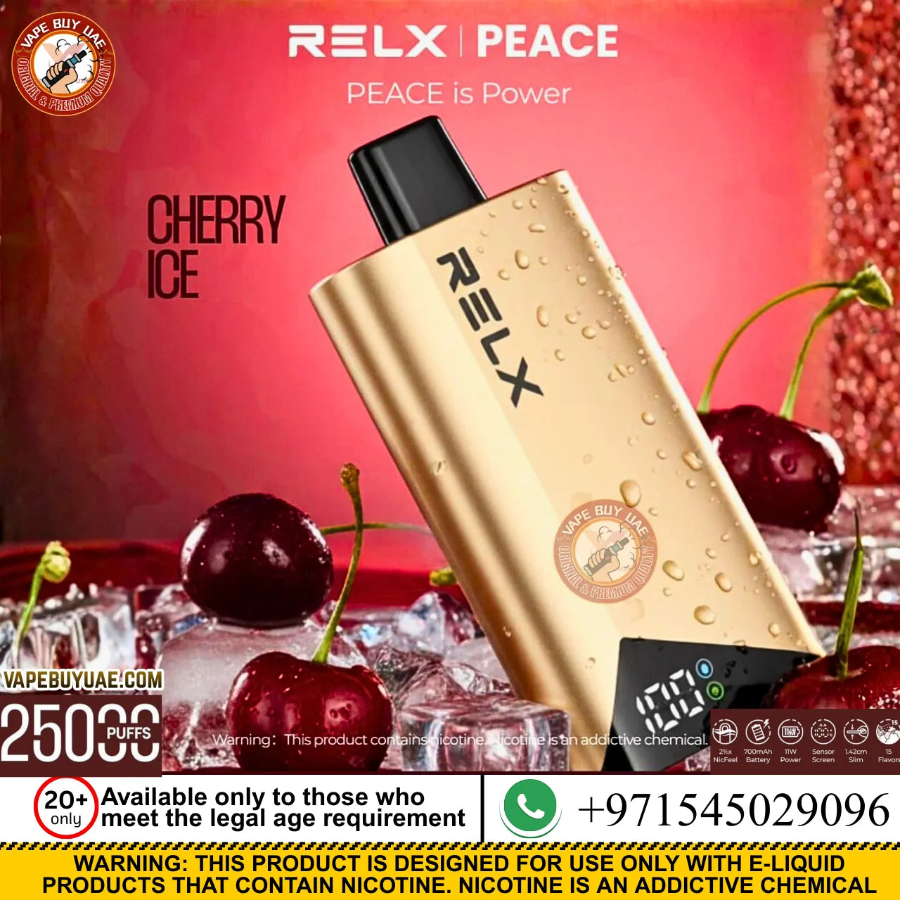 RELX PEACE 25,000 Puffs Rechargeable Disposable Vape