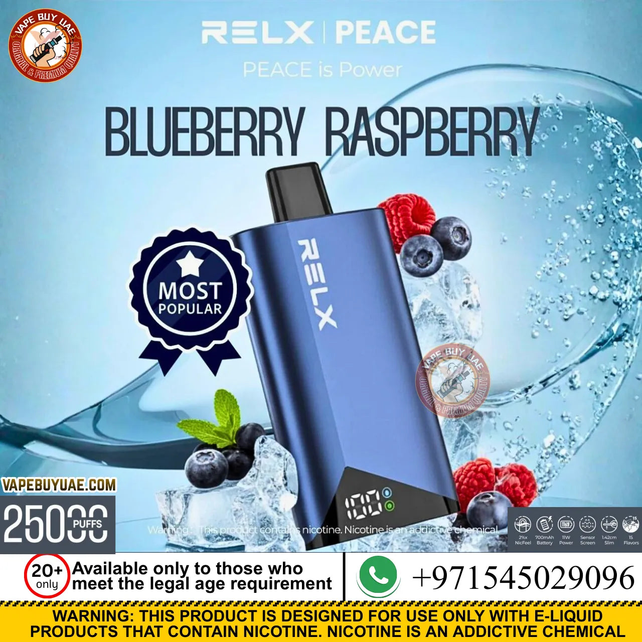 RELX PEACE 25,000 Puffs Rechargeable Disposable Vape