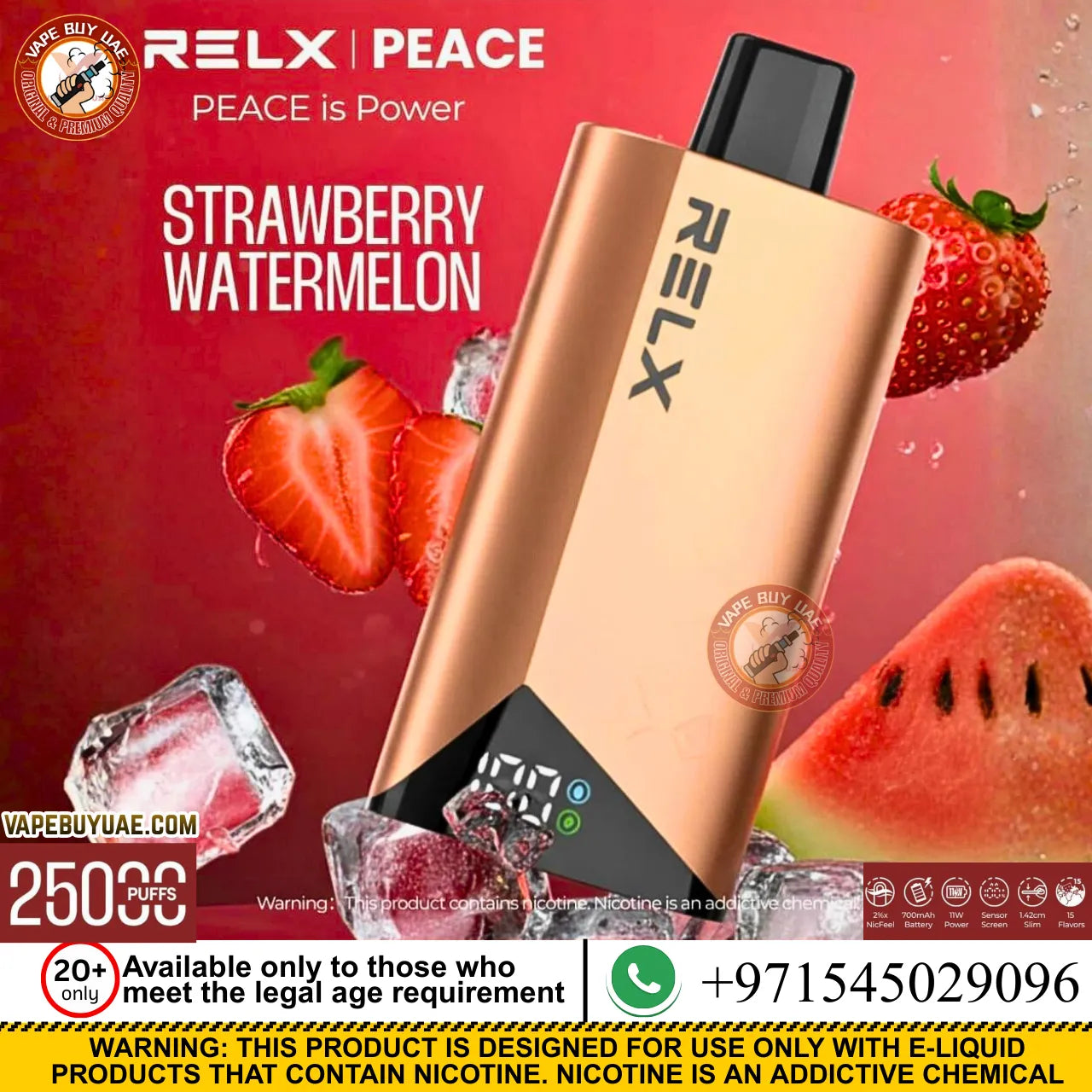 RELX PEACE 25,000 Puffs Rechargeable Disposable Vape