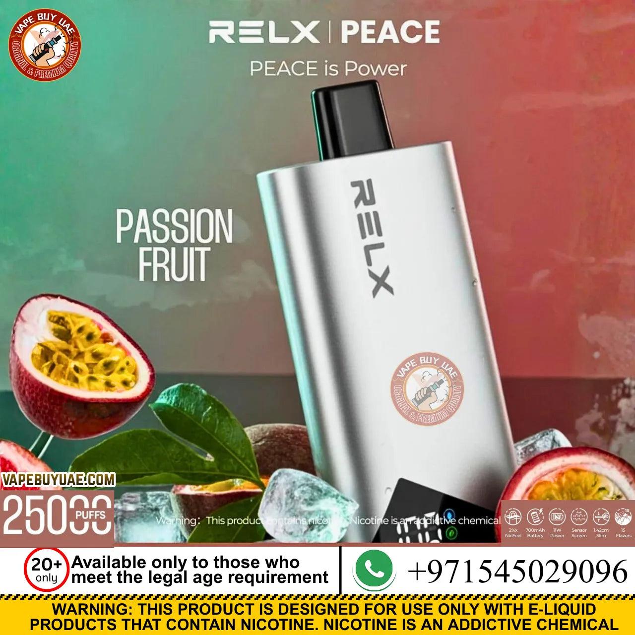 RELX PEACE 25,000 Puffs Rechargeable Disposable Vape