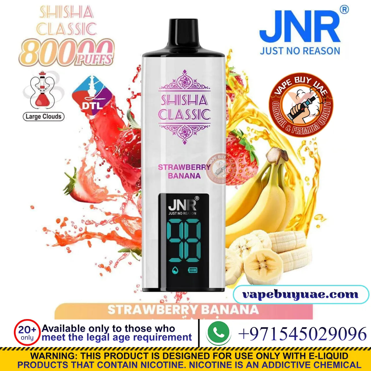JNR-SHISHA CLASSIC 80K Puffs Rechargeable Disposable