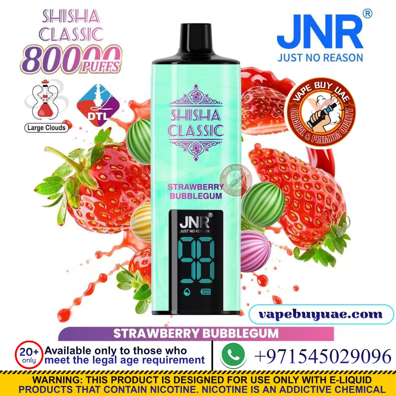 JNR-SHISHA CLASSIC 80K Puffs Rechargeable Disposable