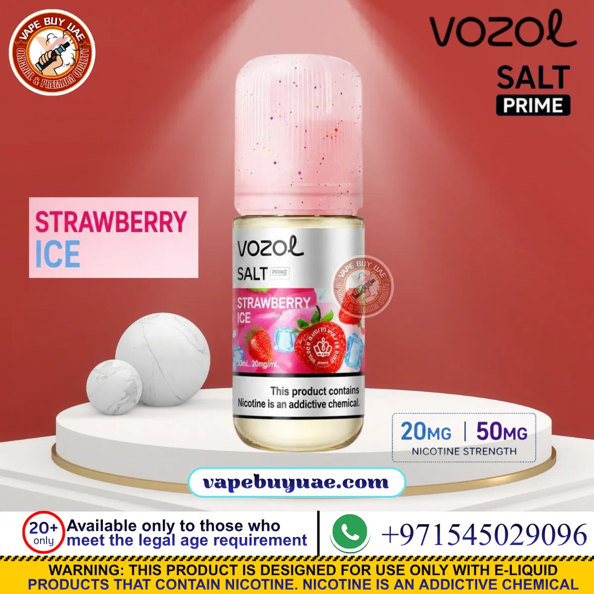 Buy VOZOL Salt Prime nic salt e-liquid in 20mg or 50mg. Choose fruit, berry, mint, and ice flavours online in the UAE