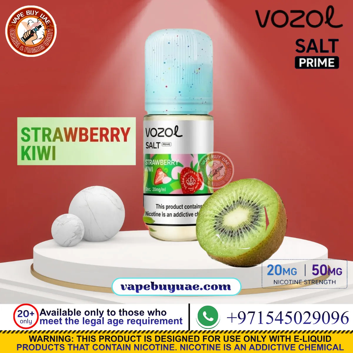 Buy VOZOL Salt Prime nic salt e-liquid in 20mg or 50mg. Choose fruit, berry, mint, and ice flavours online in the UAE