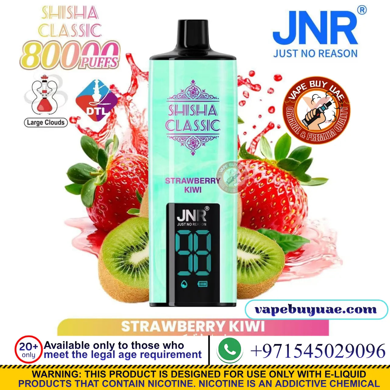 JNR-SHISHA CLASSIC 80K Puffs Rechargeable Disposable