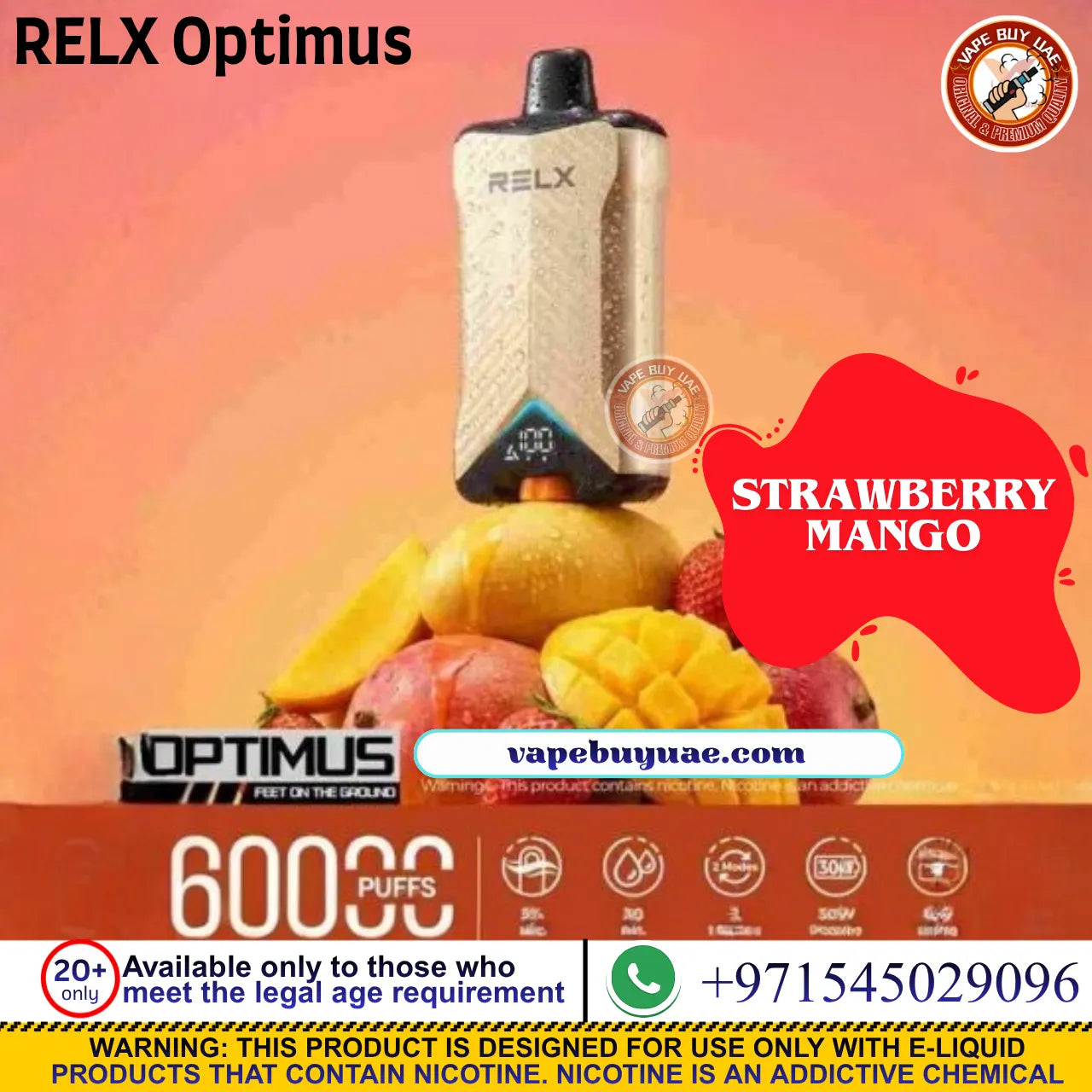 Person holding RELX Optimus vape during work break in Dubai