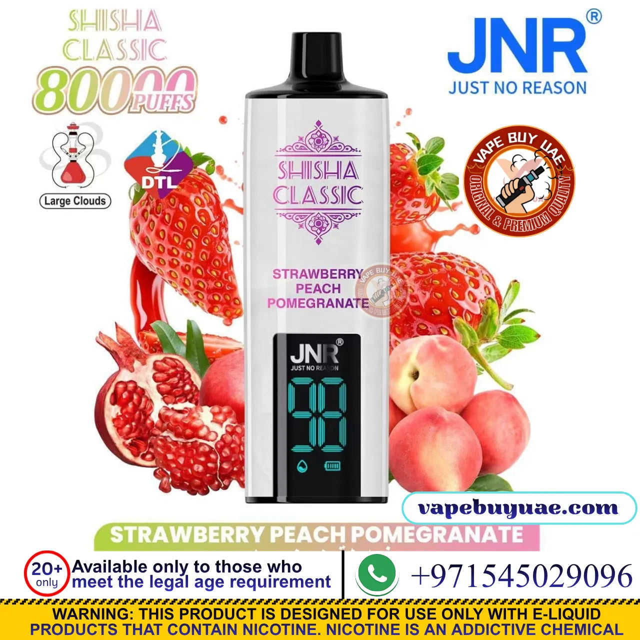 JNR-SHISHA CLASSIC 80K Puffs Rechargeable Disposable