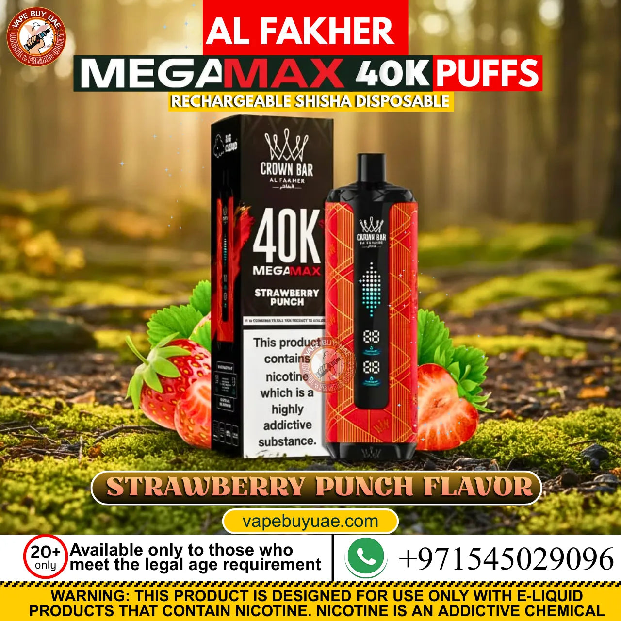 Al Fakher Mega Max 40K Puffs rechargeable disposable shisha vape device