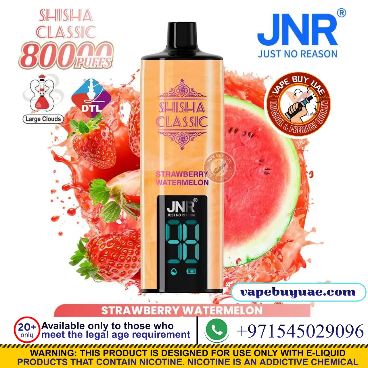 JNR-SHISHA CLASSIC 80K Puffs Rechargeable Disposable