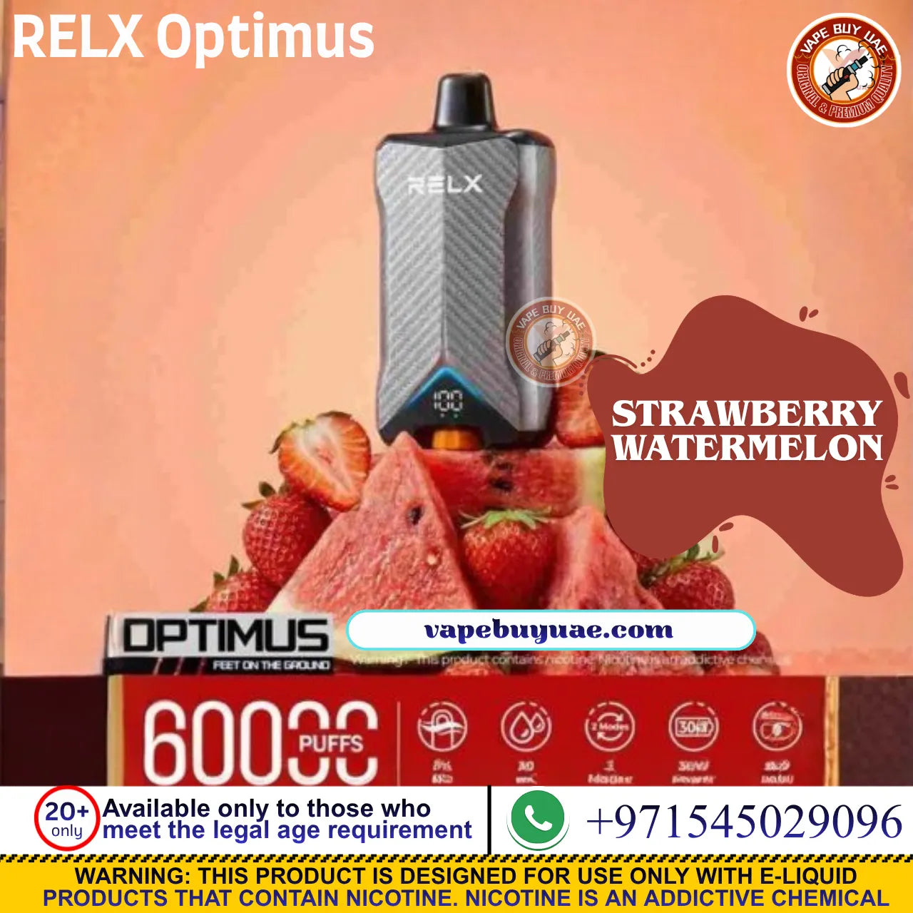 RELX Optimus Blueberry Ice flavor rechargeable disposable