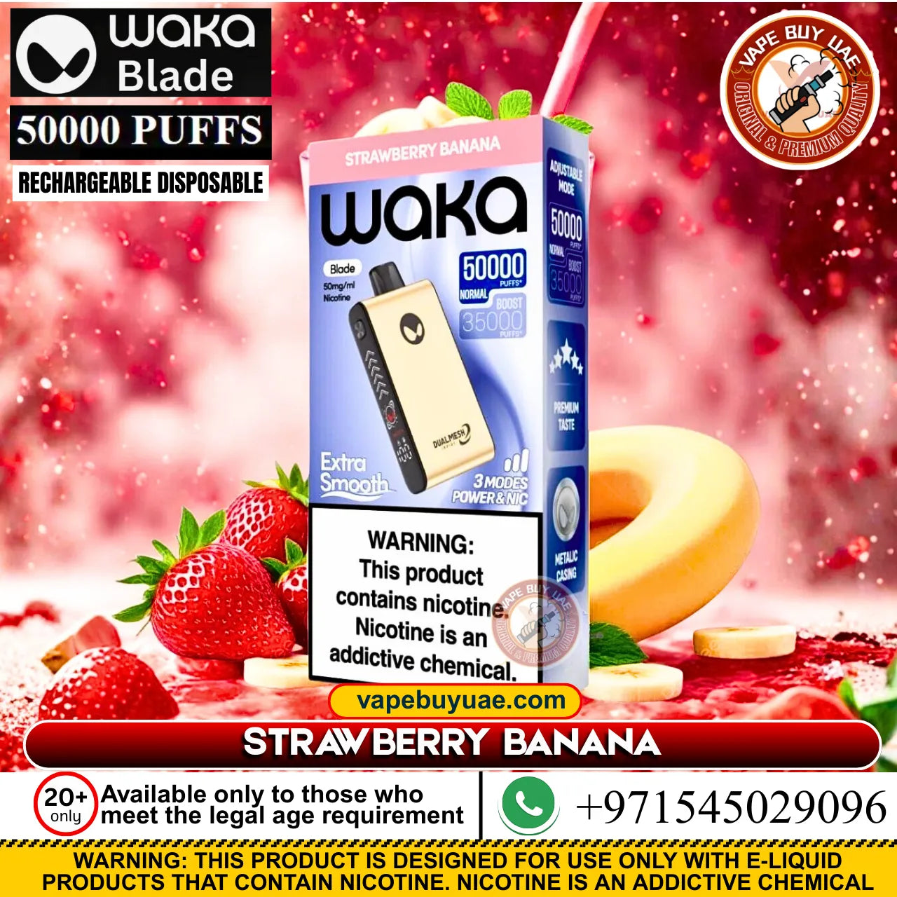 Strawberry banana vape flavor with sweet strawberries and creamy banana