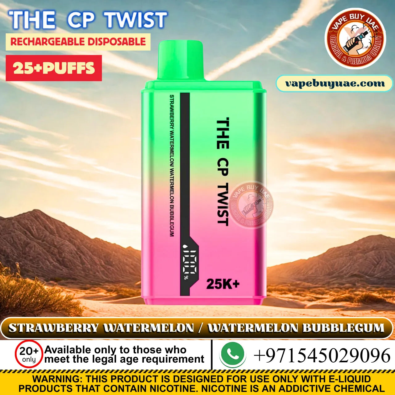 Crystal The CP Twist 25+puffs Rechargeable Disposable