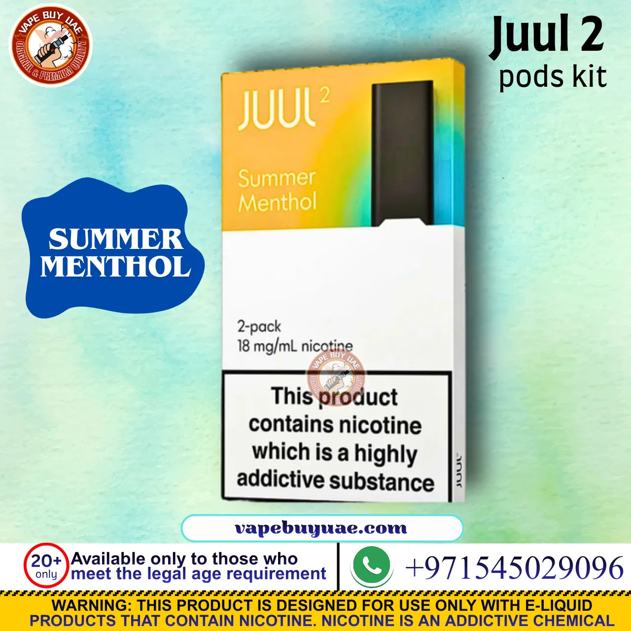 Juul 2 pods 18MG nicotine pod vape kit available in UAE