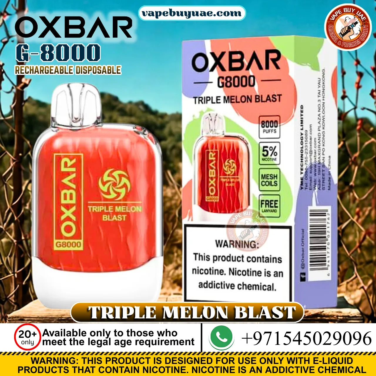 Oxbar G8000 puffs Rechargeable Disposable