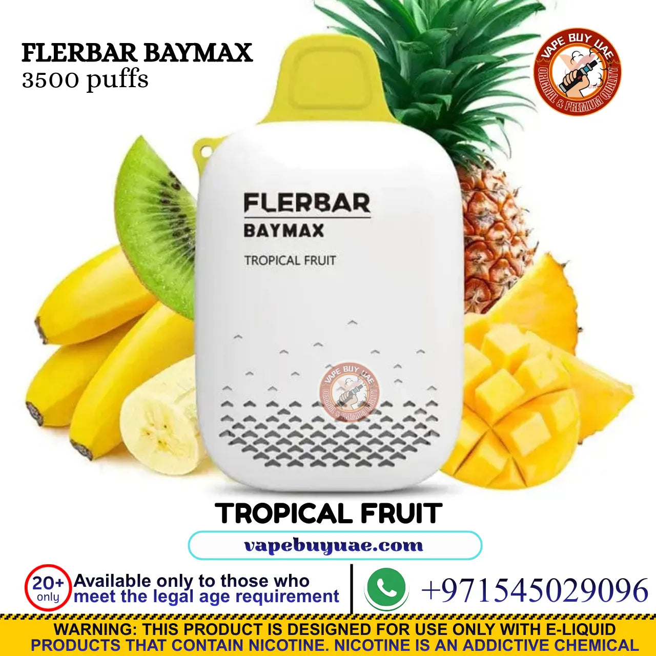 FLERBAR BAYMAX 3500 Puffs 0% Disposable Vape | Buy Vape in Dubai