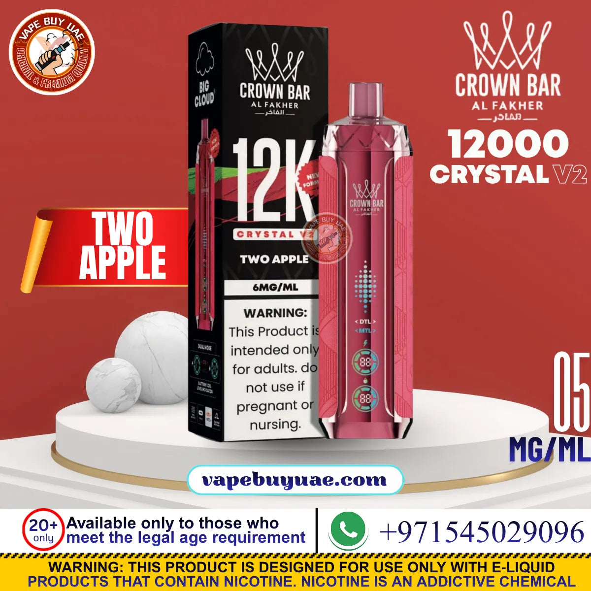 AL FAKHER CRYSTAL V2 12K Puffs Rechargeable Disposable