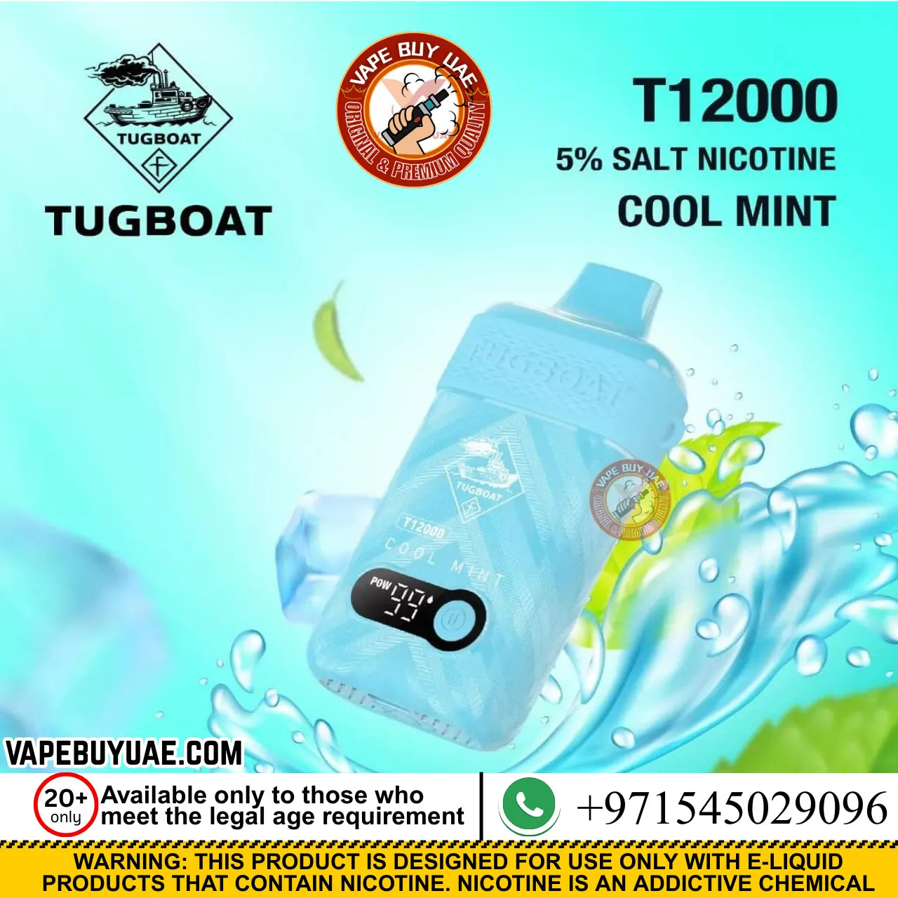 Tugboat T-12000 Rechargeable Disposable Vape 5% Nicotine