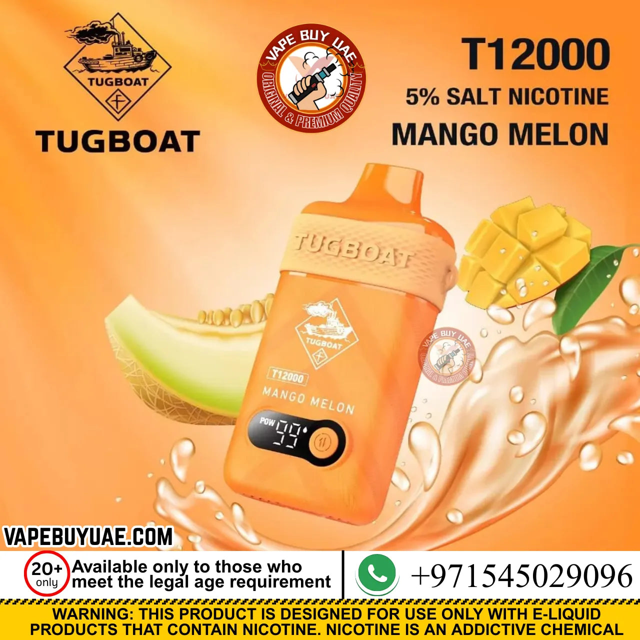 Tugboat T-12000 Rechargeable Disposable Vape 5% Nicotine