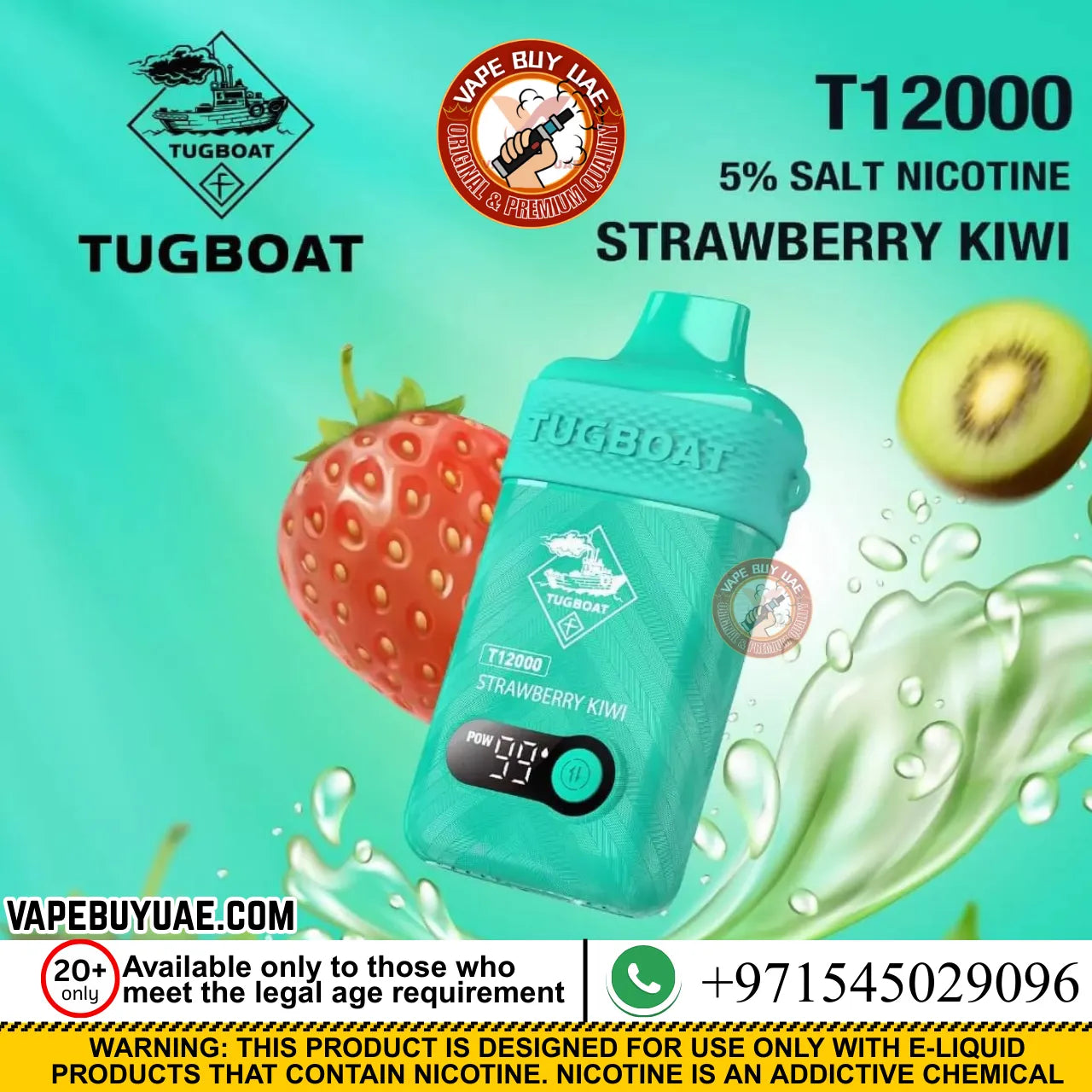 Tugboat T-12000 Rechargeable Disposable Vape 5% Nicotine