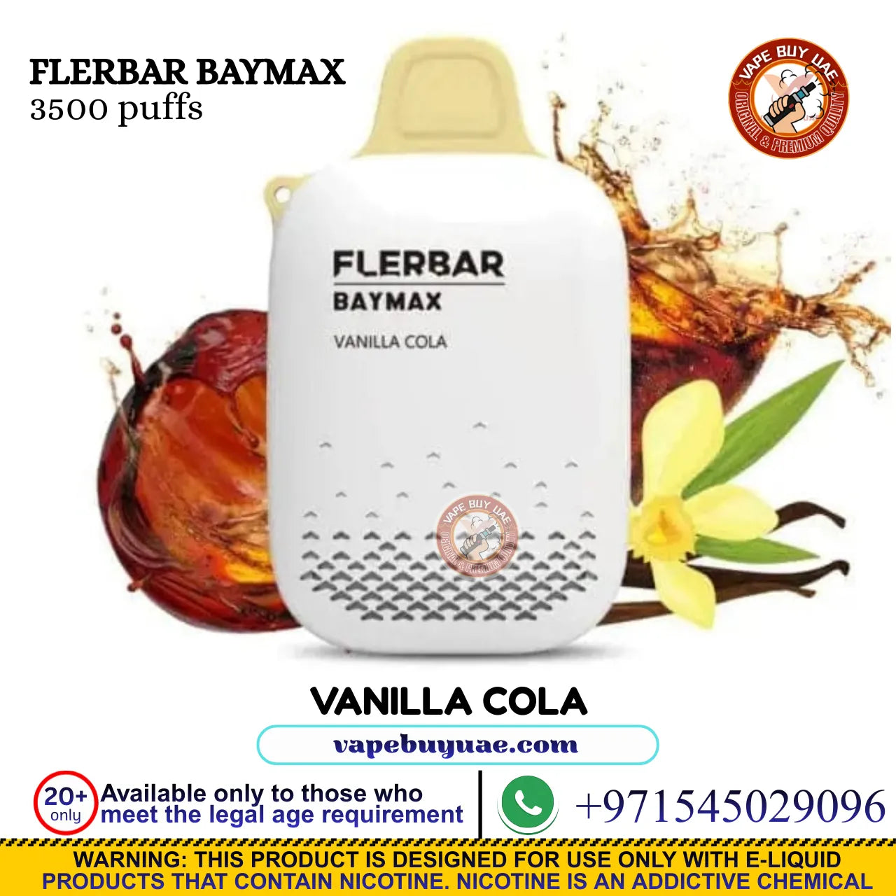 FLERBAR BAYMAX 3500 Puffs 0% Disposable Vape | Buy Vape in Dubai