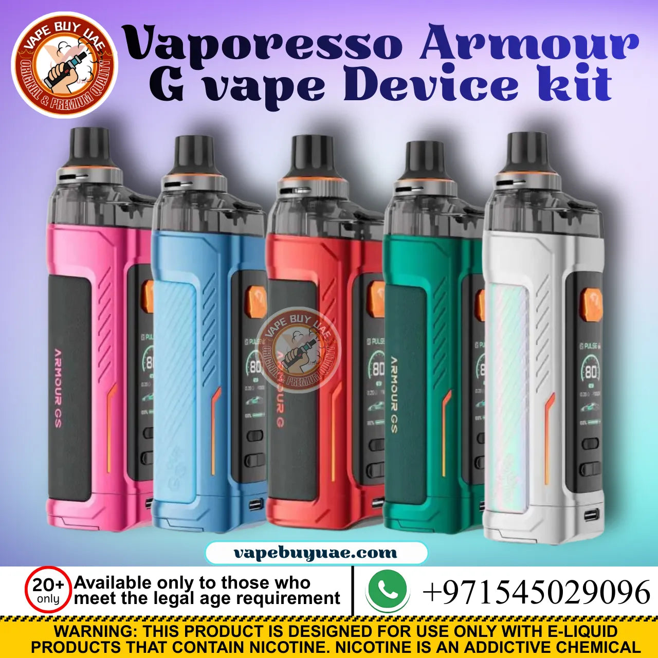 Vaporesso Armour G Pod Kit 80W Vape Device in Dubai | 3000mAh Refillable Pod Kit UAE