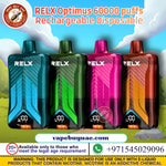 RELX Optimus 60000 Puffs rechargeable disposable vape in Dubai