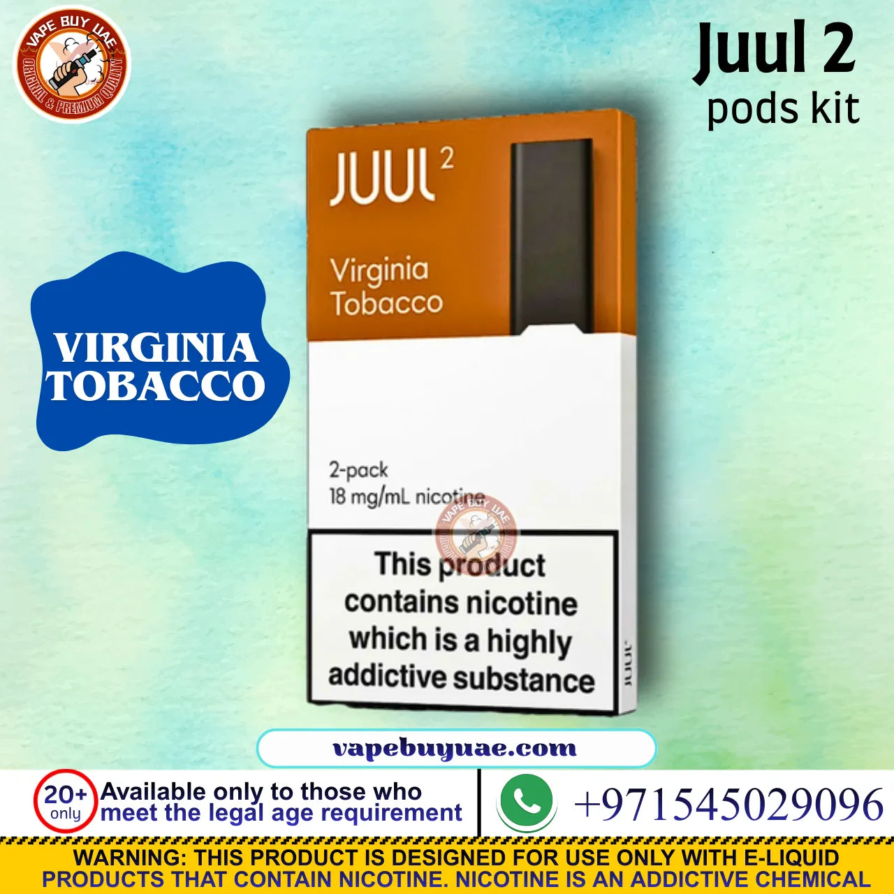 Juul 2 pods 18MG nicotine pod vape kit available in UAE