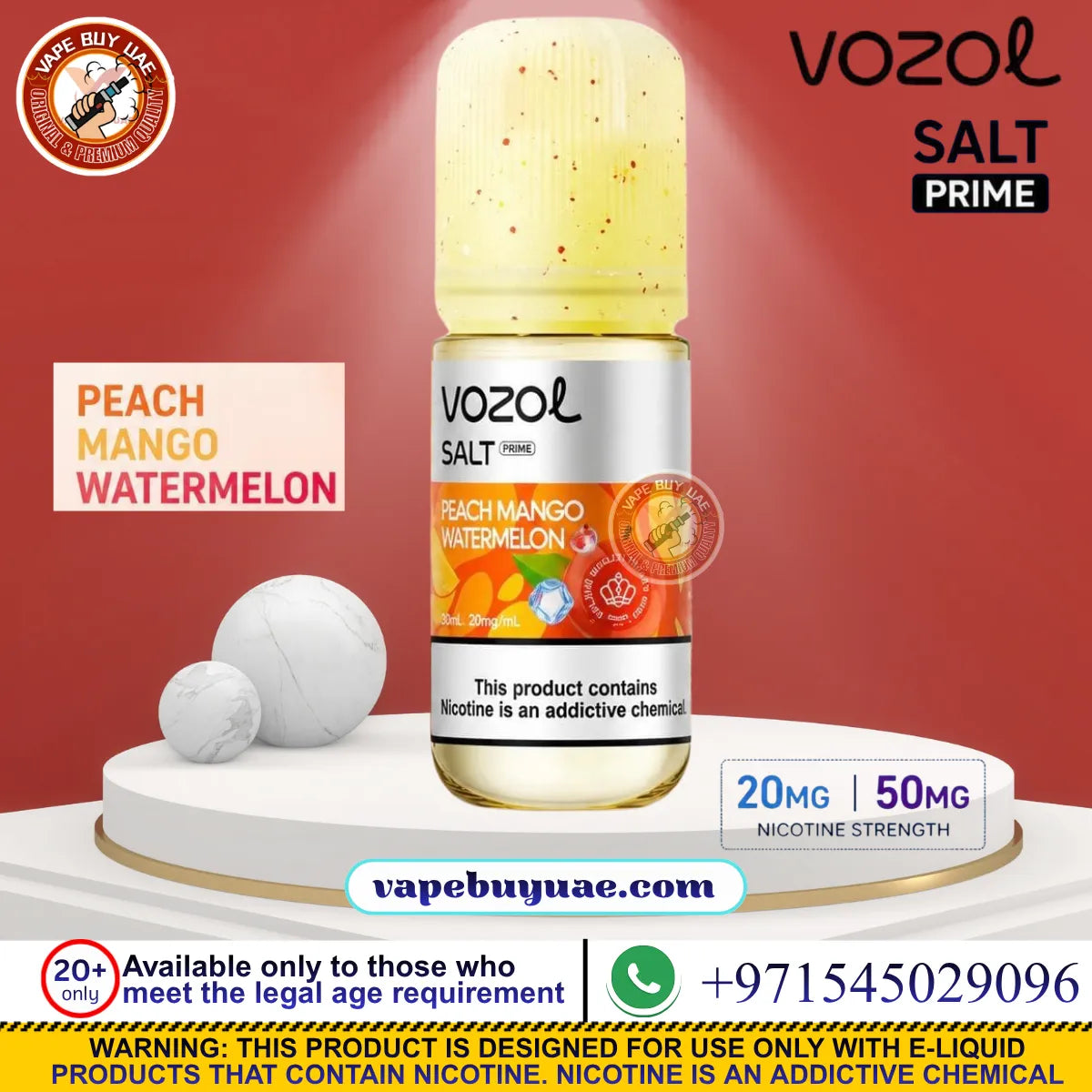 Buy VOZOL Salt Prime nic salt e-liquid in 20mg or 50mg. Choose fruit, berry, mint, and ice flavours online in the UAE
