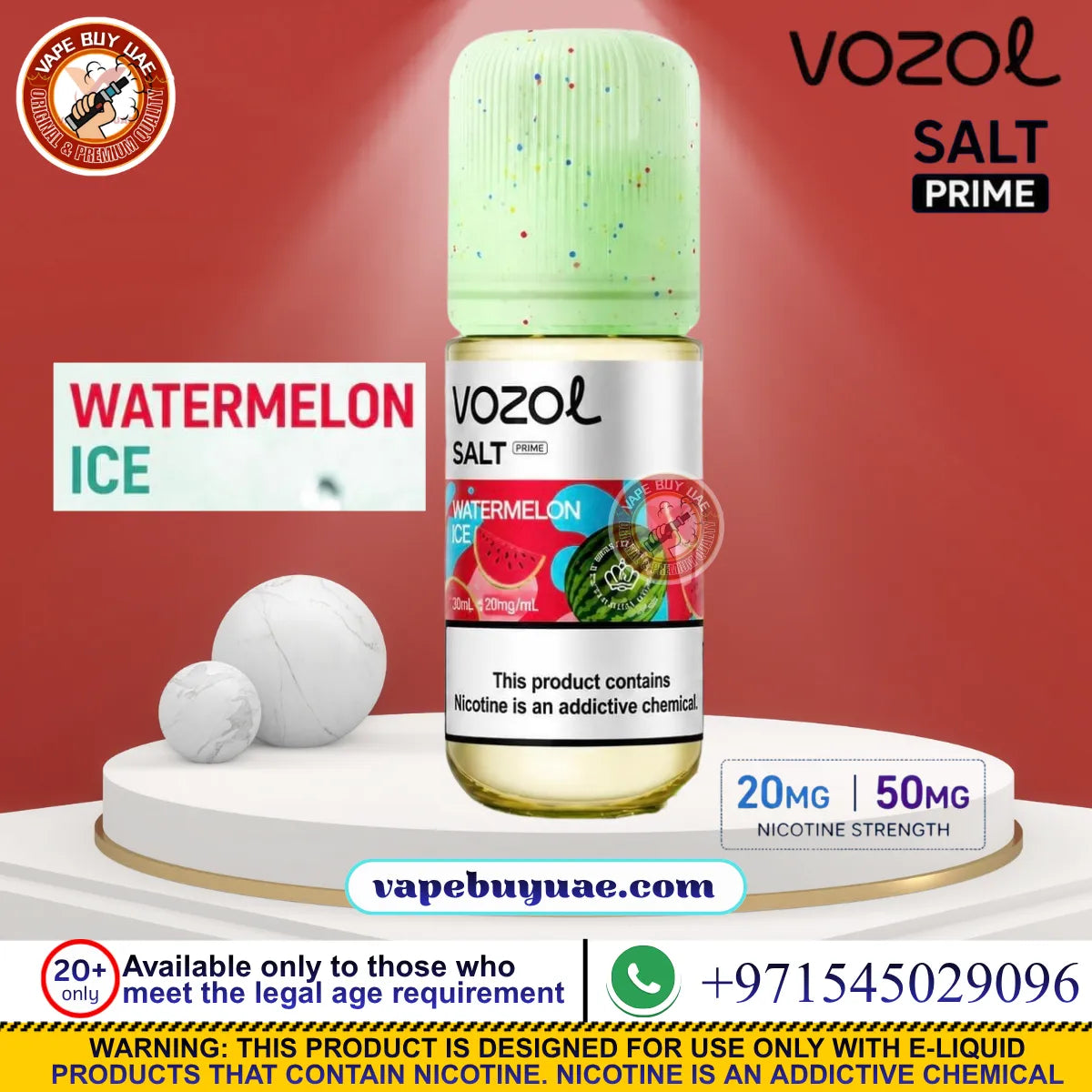 Buy VOZOL Salt Prime nic salt e-liquid in 20mg or 50mg. Choose fruit, berry, mint, and ice flavours online in the UAE