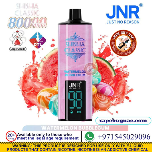 JNR-SHISHA CLASSIC 80K Puffs Rechargeable Disposable