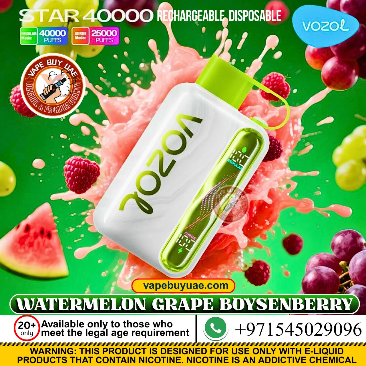 Vozol Star 40K Puffs Rechargeable Disposable Vape