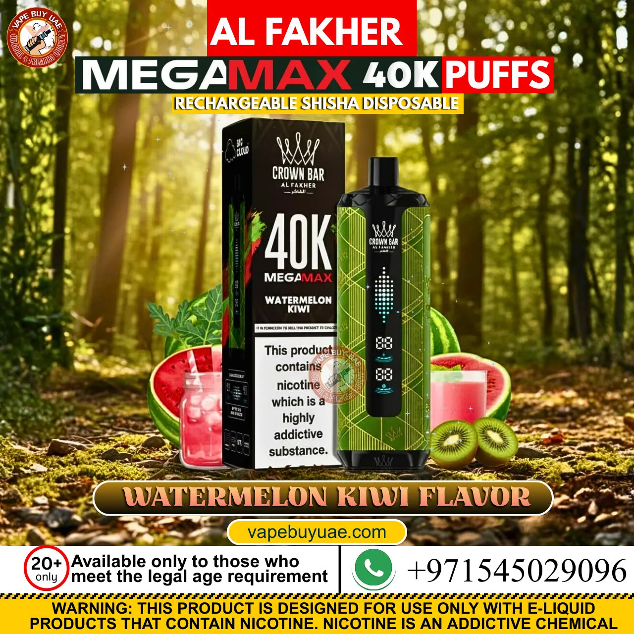 Al Fakher Mega Max 40K Puffs rechargeable disposable shisha vape device